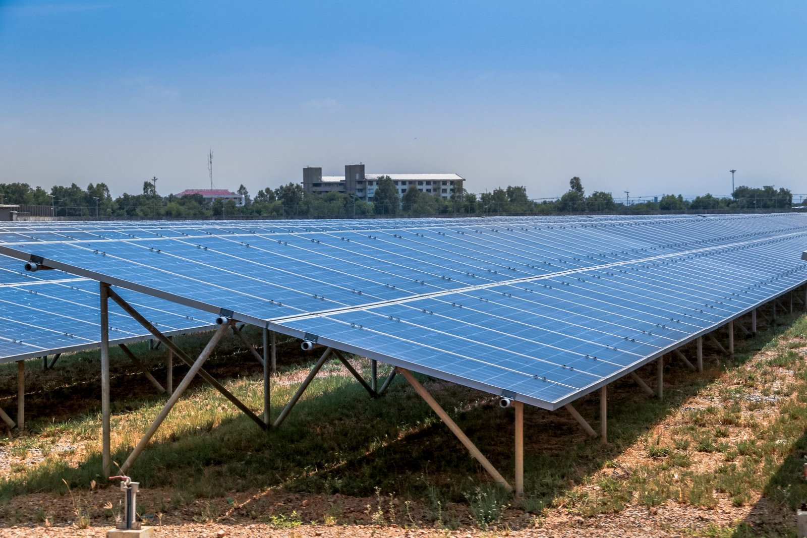 Hybrid solar panel on ground